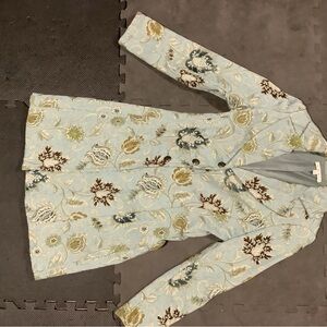 Cabi Floral Embroidered Brocade Jacket